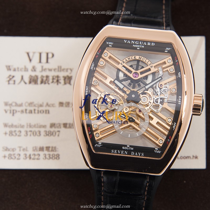 Franck Muller V 45 S6 SQT 5N.NR VANGUARD Replica Watch, 18kt Rose Gold, Manual Wind - Image 5