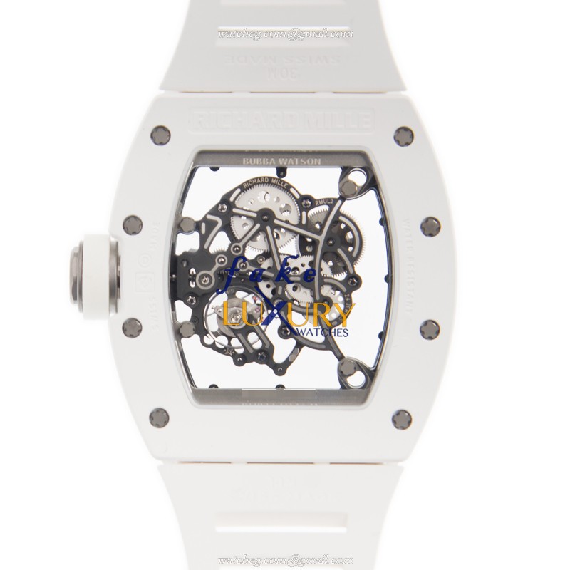 Richard Mille RM055 MAN SERIES Ceramic Manual Wind White Rubber Strap Replica Watch - Image 3