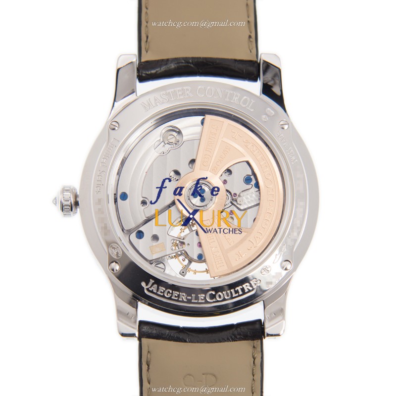 Jaeger-Lecoultre Q16634E7 Replica Watch Auto 18kt White Gold Diamond Case Brown Dial Alligator Strap - Image 3