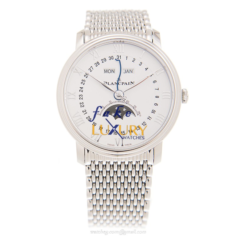 Blancpain 6654-1127-MMB Villeret Replica Watch Automatic White Dial Stainless Steel - Image 2
