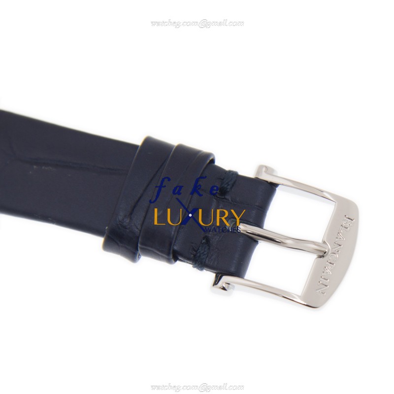 Blancpain 6106-4628-55A Villeret Replica Watch, White Dial, Blue Alligator Strap, Steel Case - Image 4