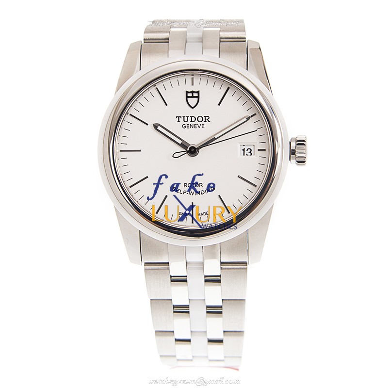 Tudor 55010W-68050W-WT GLAMOUR DATE Automatic Stainless Steel Replica Watch, White Dial, Silver - Image 2