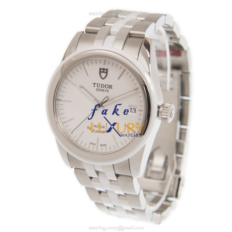 Tudor 55010W-68050W-WT GLAMOUR DATE Automatic Stainless Steel Replica Watch, White Dial, Silver - Image 3