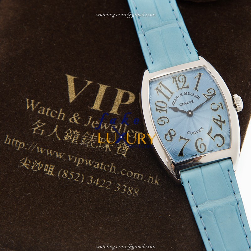Franck Muller 7502 QZ AC BLUE Cintree Curvex Quartz Stainless Steel Diamonds Replica Watch - Image 5