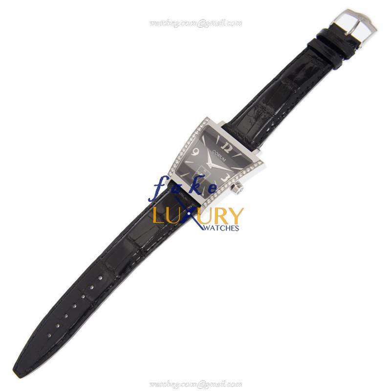 Corum 106.406.47/0001 BN69 Replica Watch, Black Dial, Steel & Diamond Case, Quartz - Image 2