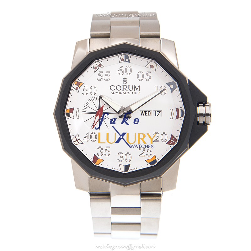 Corum A947/03553 Admirals Cup Replica Watch Automatic White Dial Stainless Steel Bracelet - Image 2