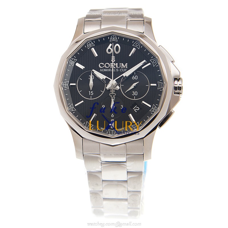 Corum 984.101.20/V705 AN10 Replica Watch, Automatic Movement, Black Dial, Steel Bracelet - Image 2