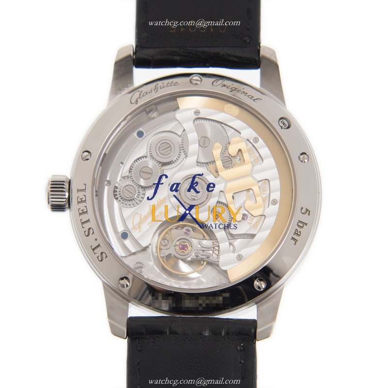 Glashutte Senator Manual Winding Skeletonized 1-36-04-01-02-30 - Automatic - White Dial - Steel - Image 3