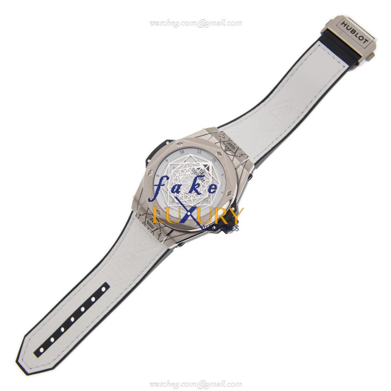 Hublot 415.NX.2027.VR.MXM18 Automatic Titanium Replica Watch, White Dial, Leather Strap - Image 2