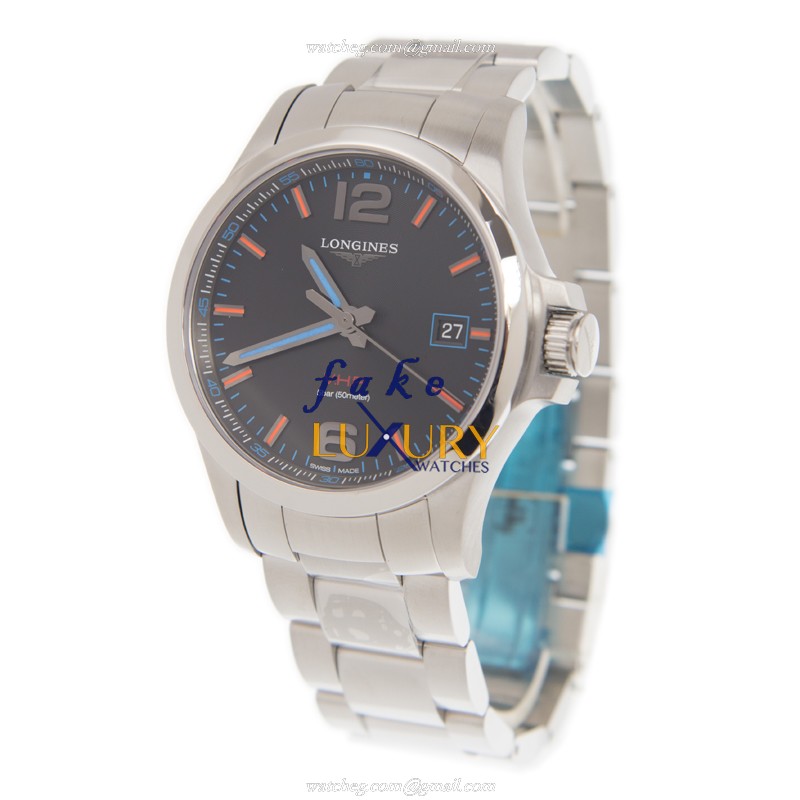 Longines L3.726.4.99.6 Replica Watch, Automatic Movement, Black Dial, Stainless Steel Bracelet - Image 3