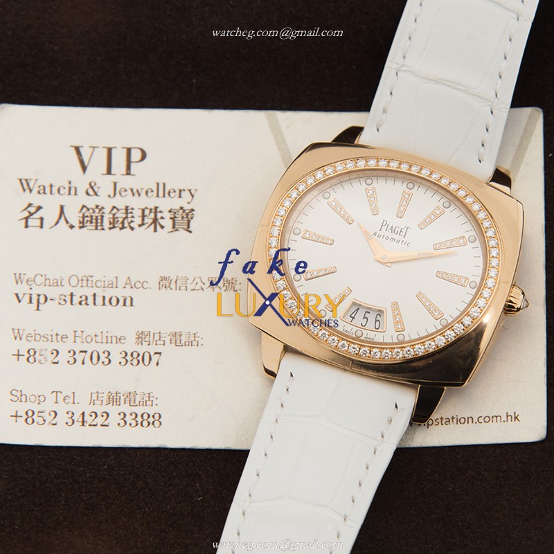 G0A35093 - Piaget Limelight Replica Watch Automatic Silvery White Dial 18kt Rose Gold Diamonds - Image 5