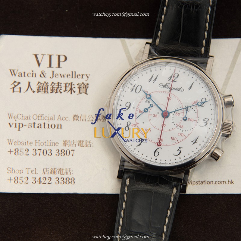 Breguet CLASSIC Replica Watch 5247BB/29/9V6 Manual Wind White Dial 18kt White Gold Case Leather - Image 5