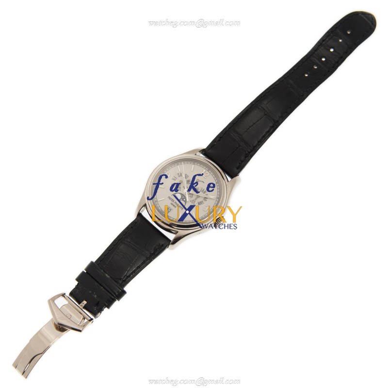 Patek Philippe 5146G-001 COMPLICATIONS Replica Watch with White Dial, Grey Alligator Strap - Image 2