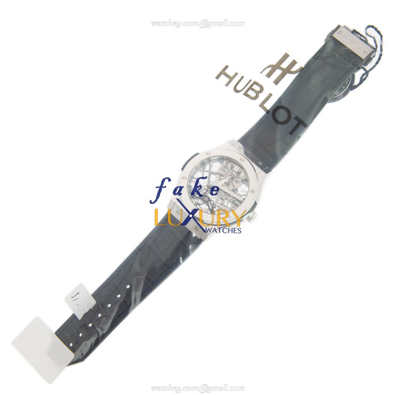 Hublot 505.TX.0170.LR Manual Wind Titanium Gray Dial Alligator Strap Replica Watch - Image 2
