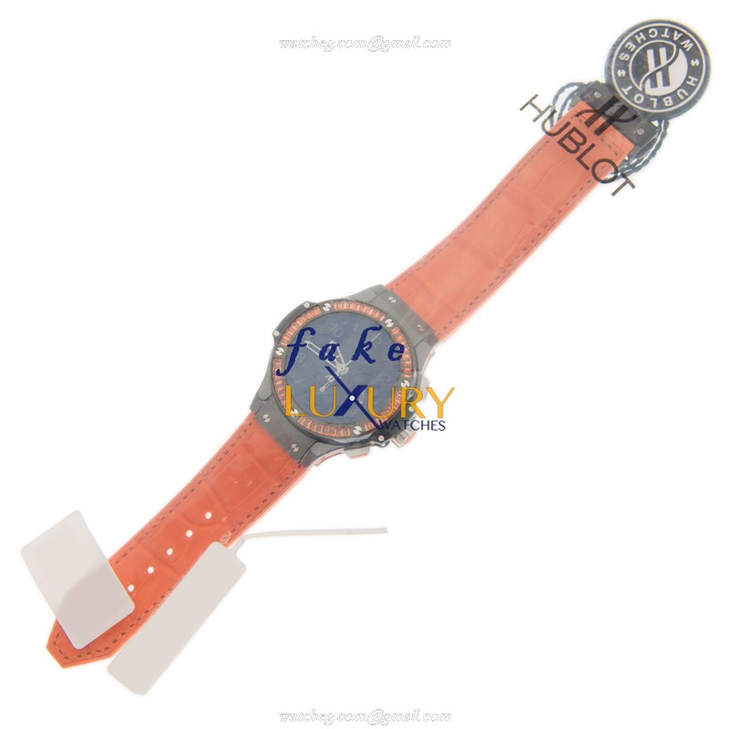 Hublot 341.CO.1110.LR.1906 Automatic Ceramic BIG BANG Replica Watch, Black Dial, Orange Alligator - Image 2