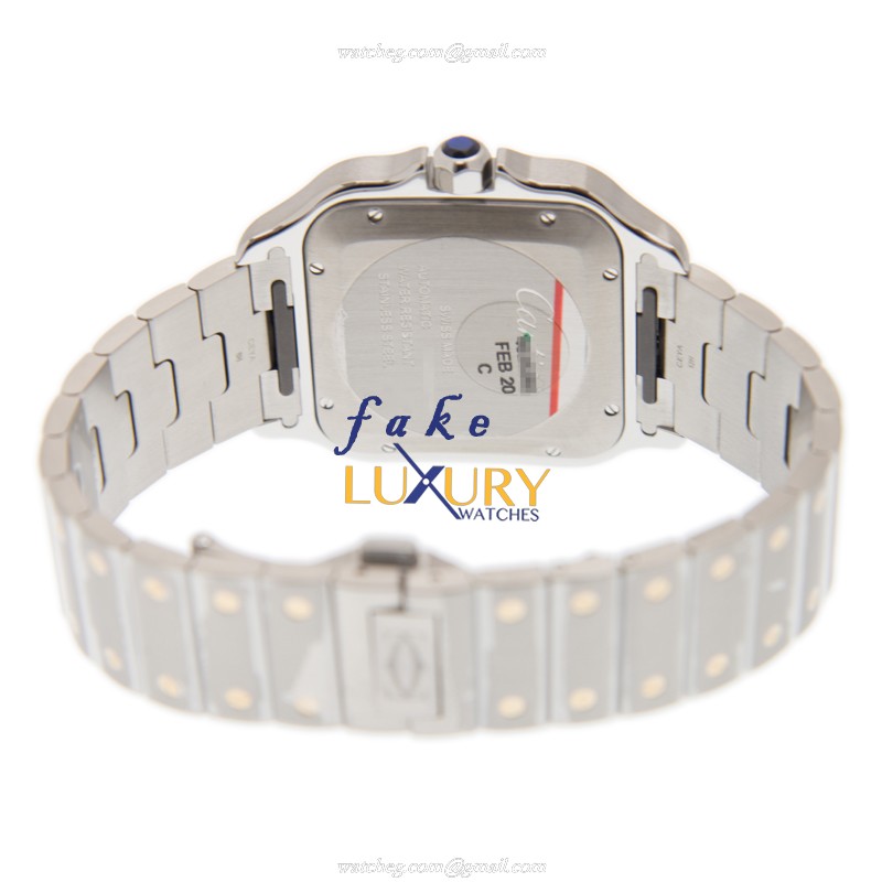 Cartier W2SA0006 Automatic 18kt Gold & Steel | White Dial | Silver Strap Replica Watch - Image 4