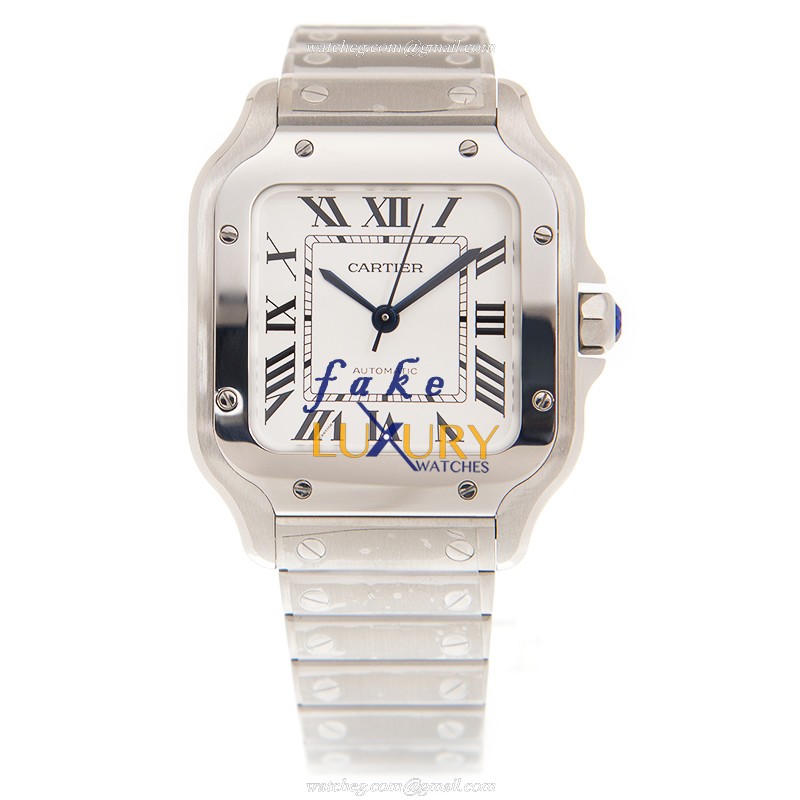 Cartier WSSA0010 Santos De Cartier Automatic Stainless Steel Replica Watch, Swiss Movement, White - Image 2