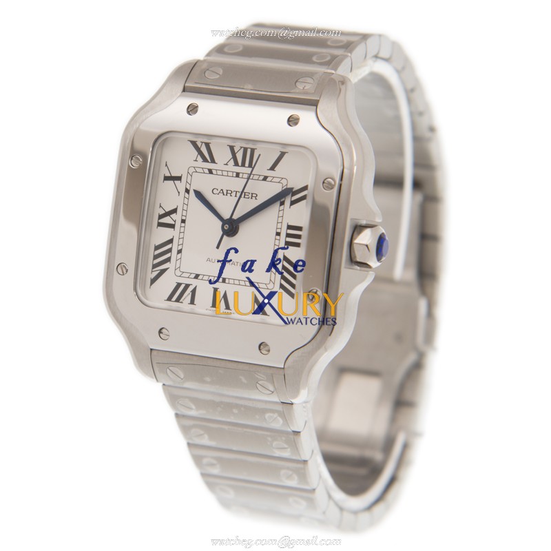 Cartier WSSA0010 Santos De Cartier Automatic Stainless Steel Replica Watch, Swiss Movement, White - Image 3
