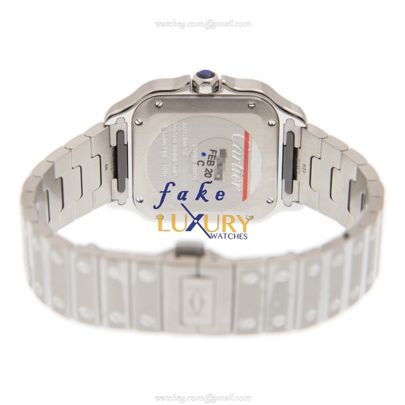 Cartier WSSA0010 Santos De Cartier Automatic Stainless Steel Replica Watch, Swiss Movement, White - Image 4