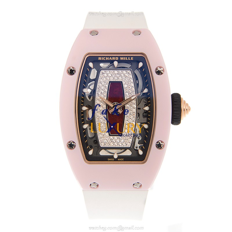 Richard Mille RM07-01 WG-TZP-P Replica Watch Automatic Ceramic Case Silver Dial White Rubber Strap - Image 2