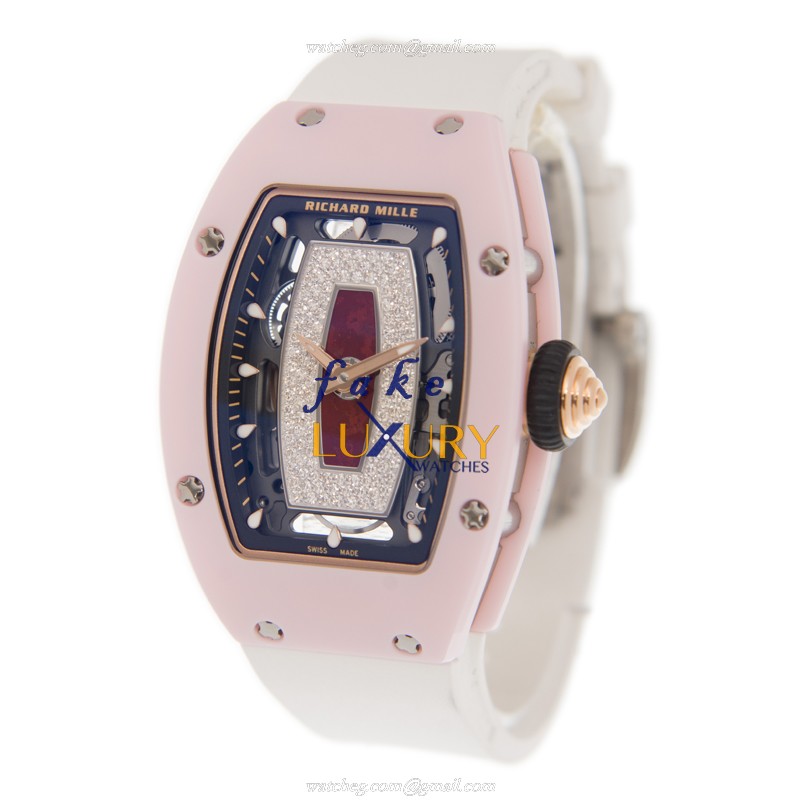 Richard Mille RM07-01 WG-TZP-P Replica Watch Automatic Ceramic Case Silver Dial White Rubber Strap - Image 3