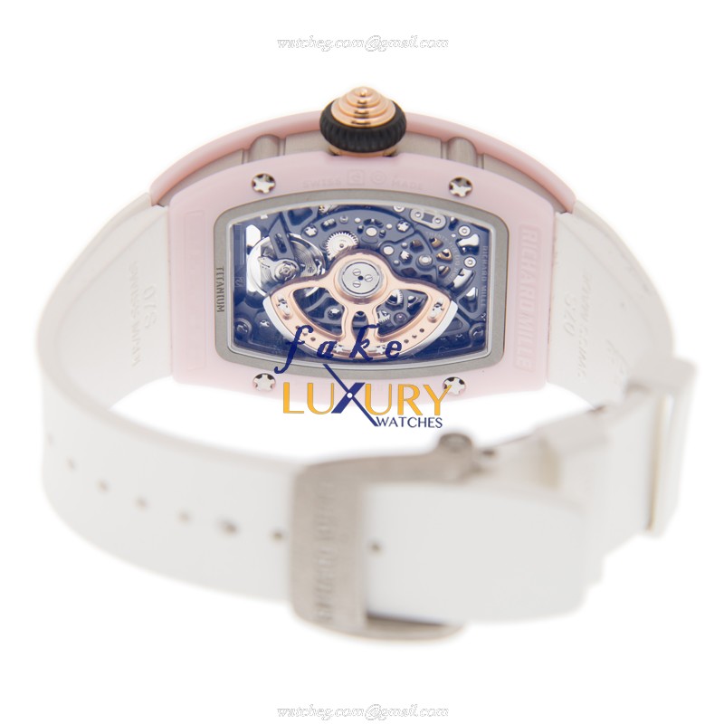 Richard Mille RM07-01 WG-TZP-P Replica Watch Automatic Ceramic Case Silver Dial White Rubber Strap - Image 4