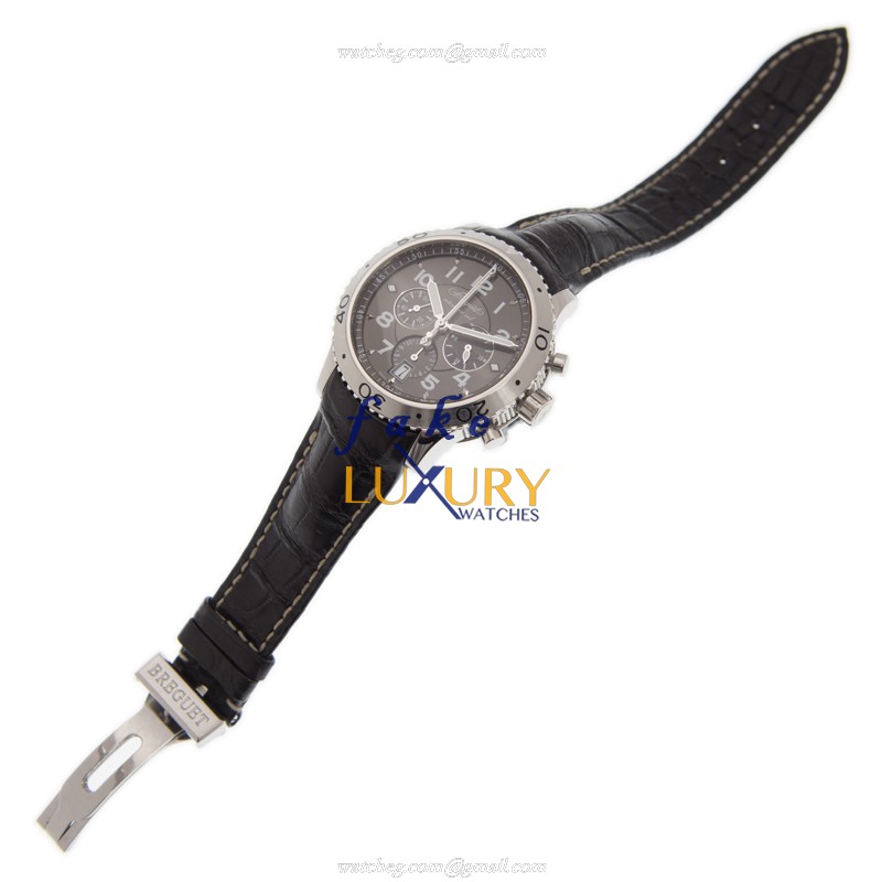 BREGUET TYPE XXI - Breguet Replica Watch - Automatic - Gray Dial Brown Alligator Strap - Image 2