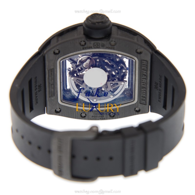 Richard Mille RM030 Automatic - Replica Watch - Stainless Steel - Silver Dial - Black Rubber - Image 4
