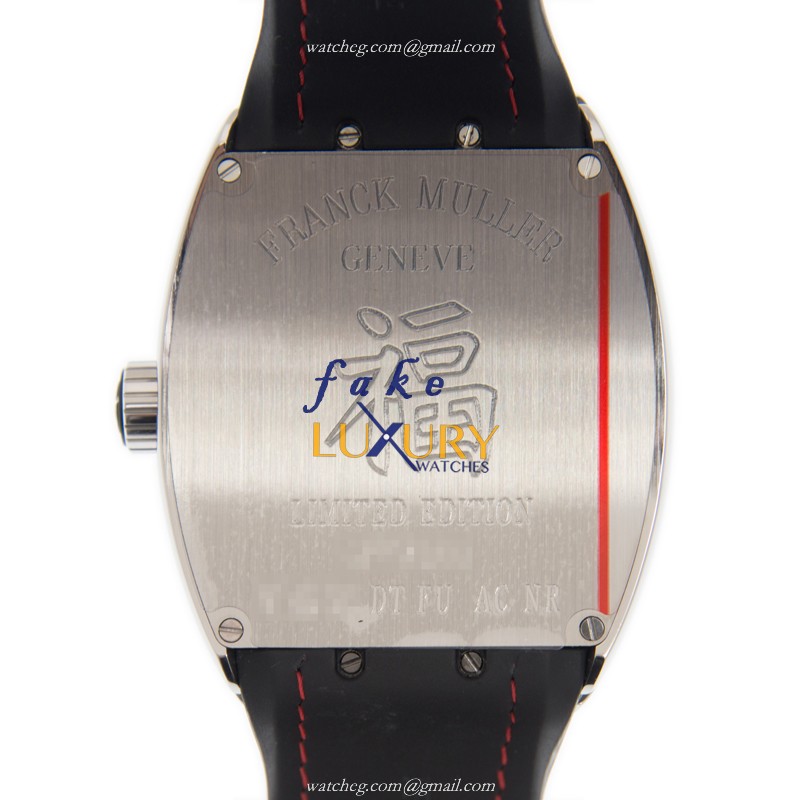 Franck Muller V 45 SC DT FU AC.NR VANGUARD Automatic Steel Black Dial Alligator Replica Watch - Image 3