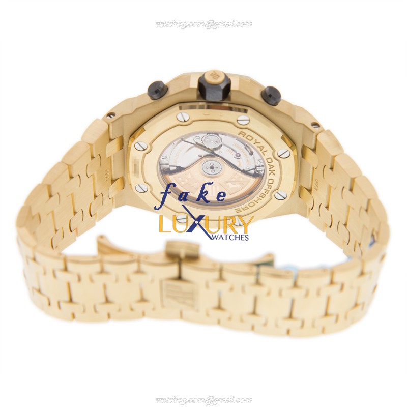 26470BA.OO.1000BA.01 - Audemars Piguet Royal Oak Offshore Replica Watch 18kt Yellow Gold Blue Dial - Image 4