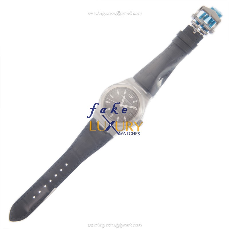 Girard Perregaux 81005-11-231-BB6A Laureato Replica Watch, Gray Dial, Steel Case, Alligator Strap - Image 2