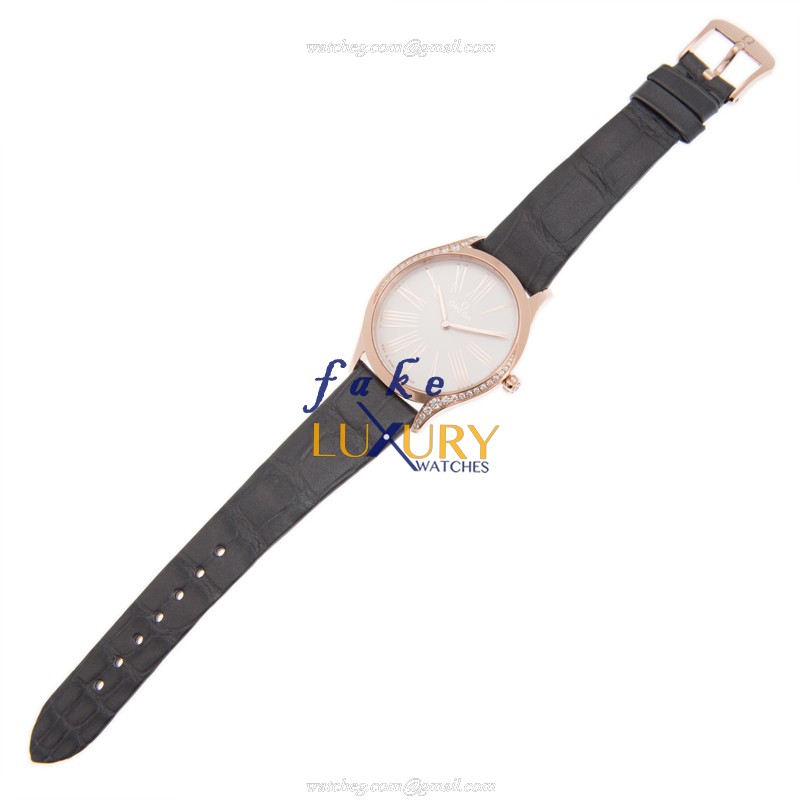 Omega De Ville 428.58.36.60.02.001 Replica Watch, Quartz Movement, 18kt Rose Gold Case with Diamonds - Image 2