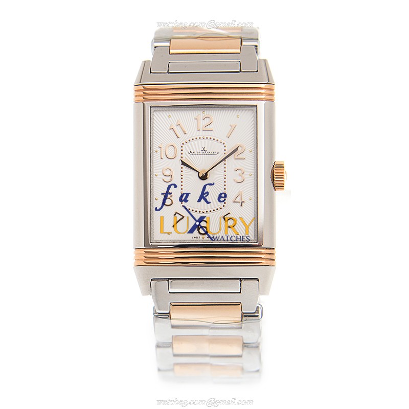 Jaeger-Lecoultre Reverso Quartz 18kt Rose Gold Steel Q3204120 Silvery White Dial Replica Watch - Image 2
