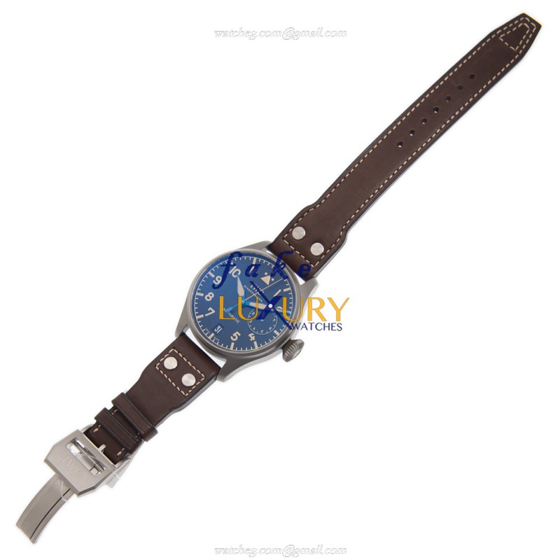 IWC IW501004 Replica Watch, Automatic, PVD Titanium Case, Black Dial, Brown Cowhide Strap - Image 2