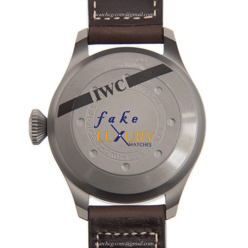 IWC IW501004 Replica Watch, Automatic, PVD Titanium Case, Black Dial, Brown Cowhide Strap - Image 3