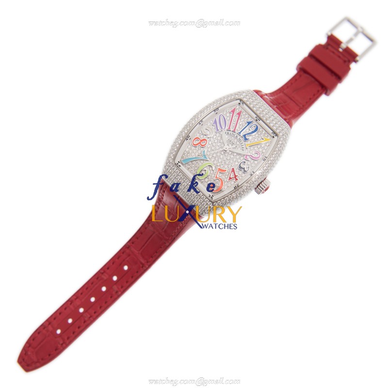 Franck Muller V 35 SC AT FO D CD COL DRM AC.RG Automatic 18kt White Gold Diamond Replica Watch - Image 2