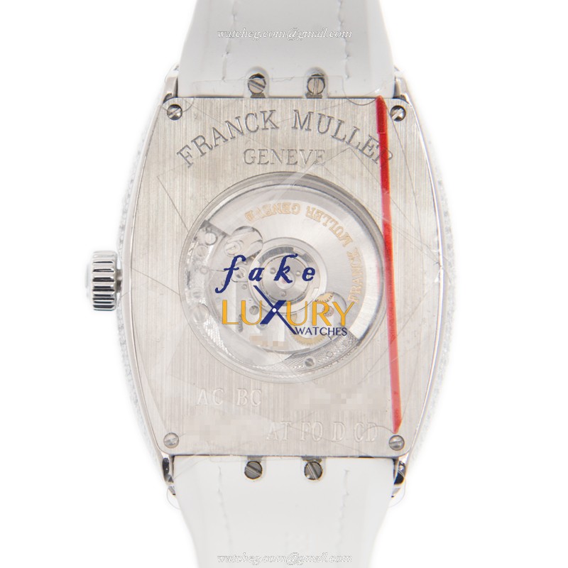 Franck Muller V 35 SC AT FO D CD AC.BC Vanguard Replica Watch, Silver Dial, White Gold & Diamond - Image 3