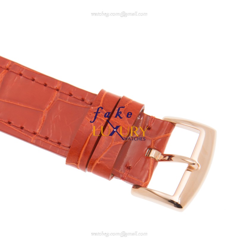 Franck Muller 902 QZ MOP 5N Long Island Quartz Replica Watch White Mother of Pearl Dial Orange - Image 4