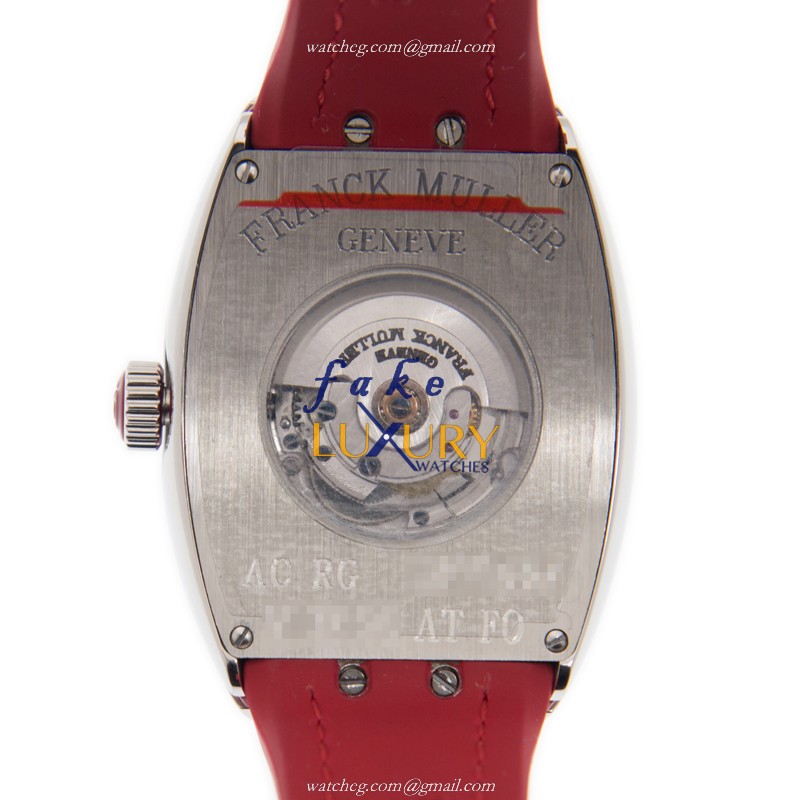 Franck Muller V 32 SC AT FOAC.RG Vanguard Automatic White Dial Red Strap Replica Watch - Image 3