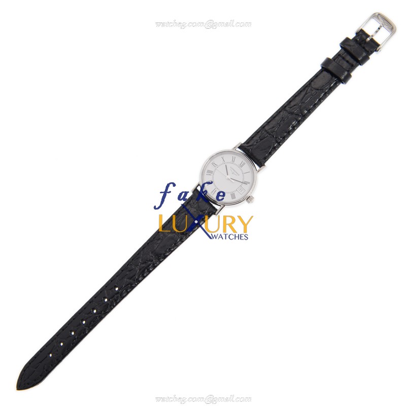 Longines L4.319.4.11.2 PRESENCE Automatic Stainless Steel Replica Watch - White Dial, Leather Strap - Image 2
