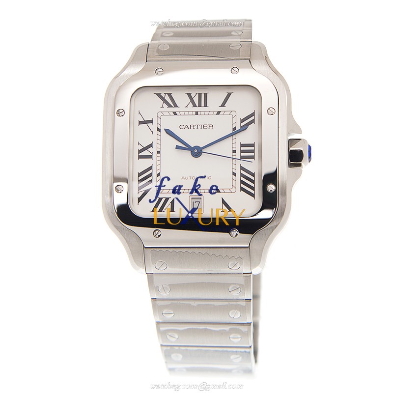 Cartier WSSA0009 Santos de Cartier Replica Watch, Automatic Movement, White Dial, Steel Case - Image 2