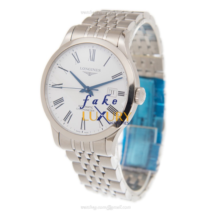 Longines L2.821.4.11.6 Record Replica Watch, White Dial, Automatic Movement, Steel Bracelet - Image 3