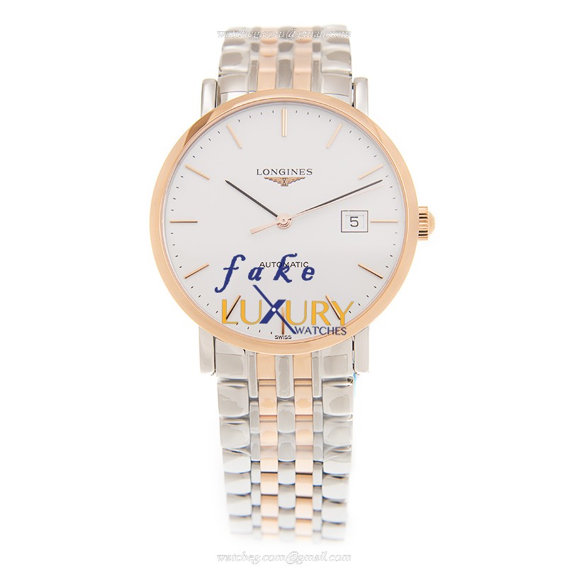 L4.910.5.12.7 - Longines Elegant Replica Watch 39mm Automatic White Dial Rose Gold Steel - Image 2