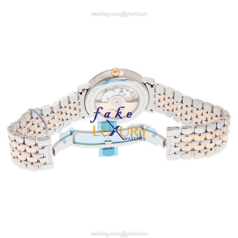 L4.910.5.12.7 - Longines Elegant Replica Watch 39mm Automatic White Dial Rose Gold Steel - Image 5