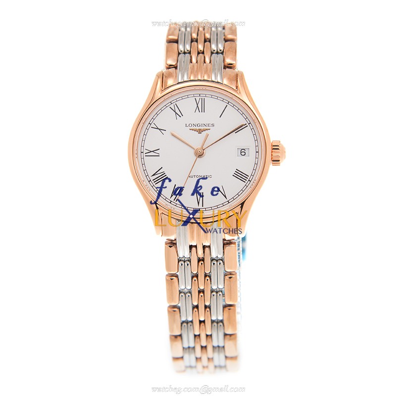 Longines L4.360.1.11.7 Lyre Automatic 18kt Rose Gold Steel White Dial Replica Watch - Image 2