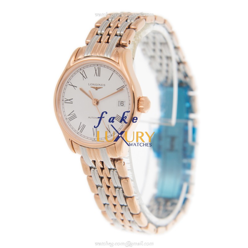 Longines L4.360.1.11.7 Lyre Automatic 18kt Rose Gold Steel White Dial Replica Watch - Image 3