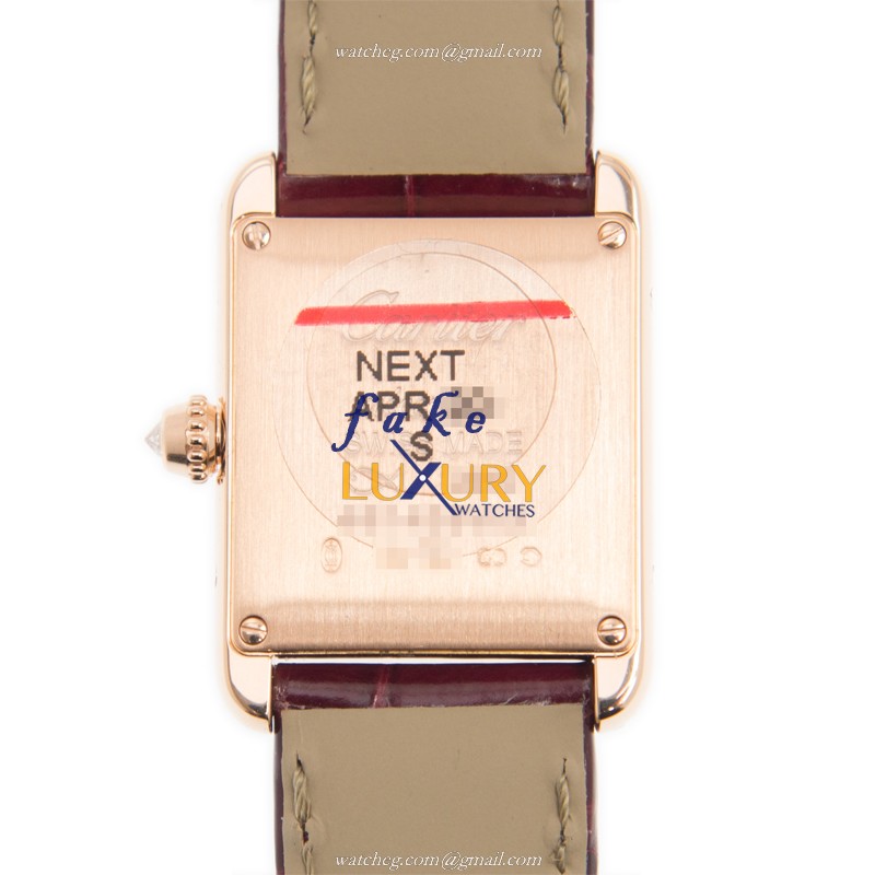 Cartier WJTA0010 TANK Manual Wind 18kt Rose Gold & Diamonds  Replica Watches - Image 3