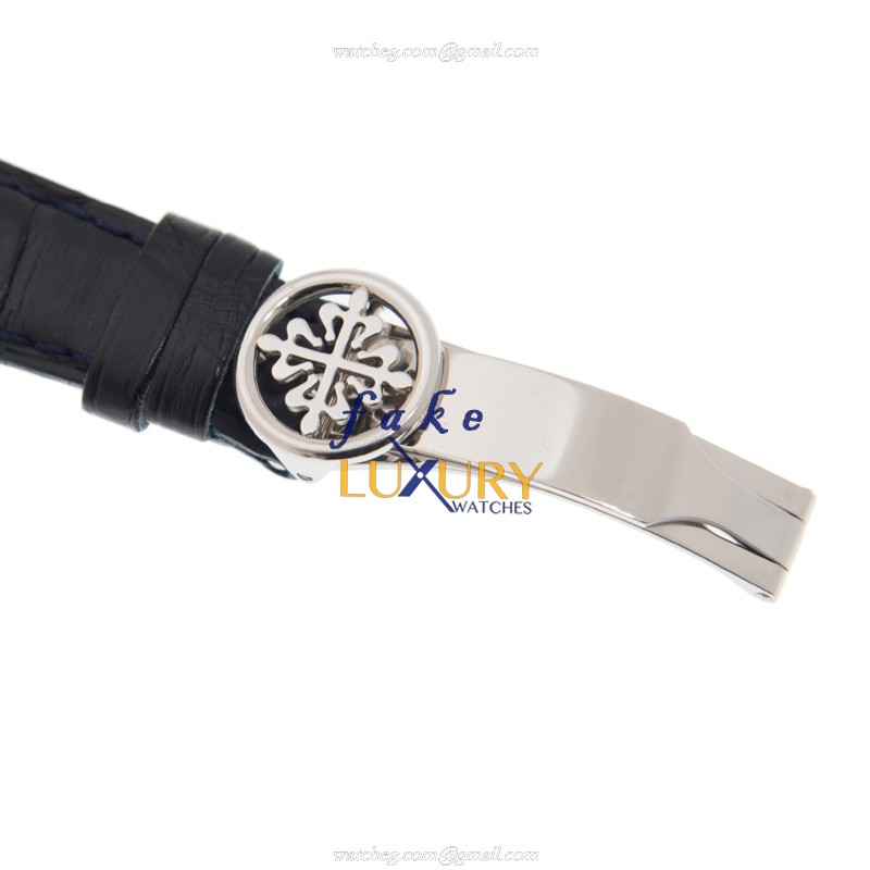 Patek Philippe 5110P-001 Replica Watch, White Dial, 950 Platinum Case, Blue Leather Strap - Image 4