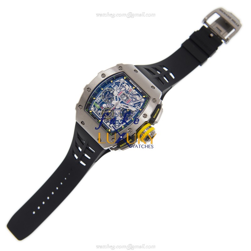 RM11-03 TI - Richard Mille RM11-03 TI Automatic Replica Watch - Titanium Skull Dial Black Rubber - Image 2