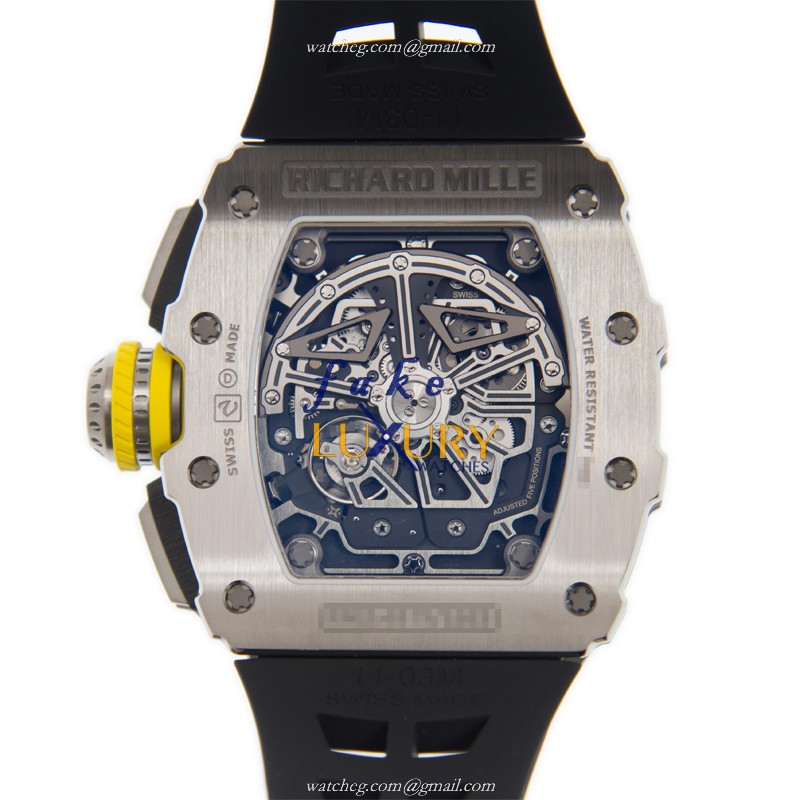 RM11-03 TI - Richard Mille RM11-03 TI Automatic Replica Watch - Titanium Skull Dial Black Rubber - Image 3